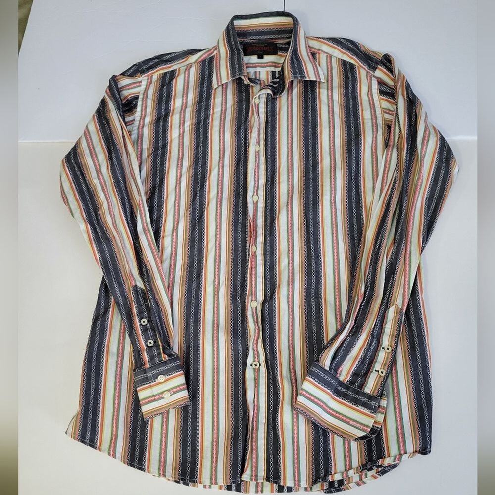 Rock N' Roll Vision Dragonfly Mens L Vintage Retro Striped 70s Groovy Shirt